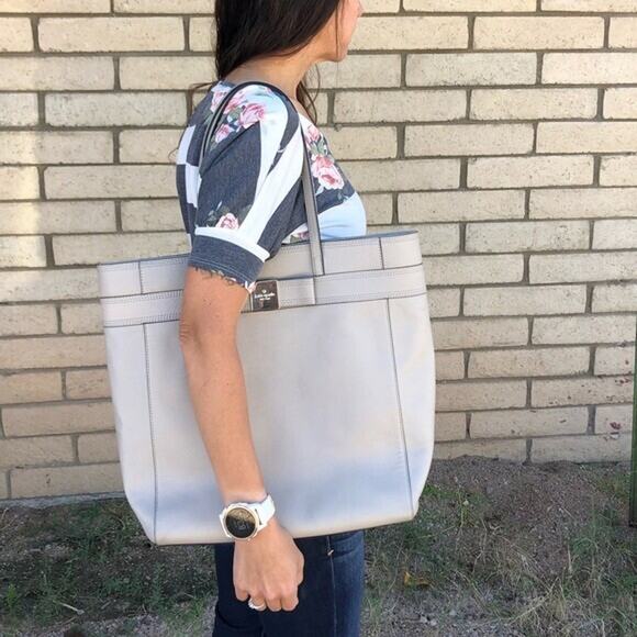 KATE SPADE X-Large Black Leather N/S PRIMROSE HILL "JAMES" Tote - Picture 2 of 15